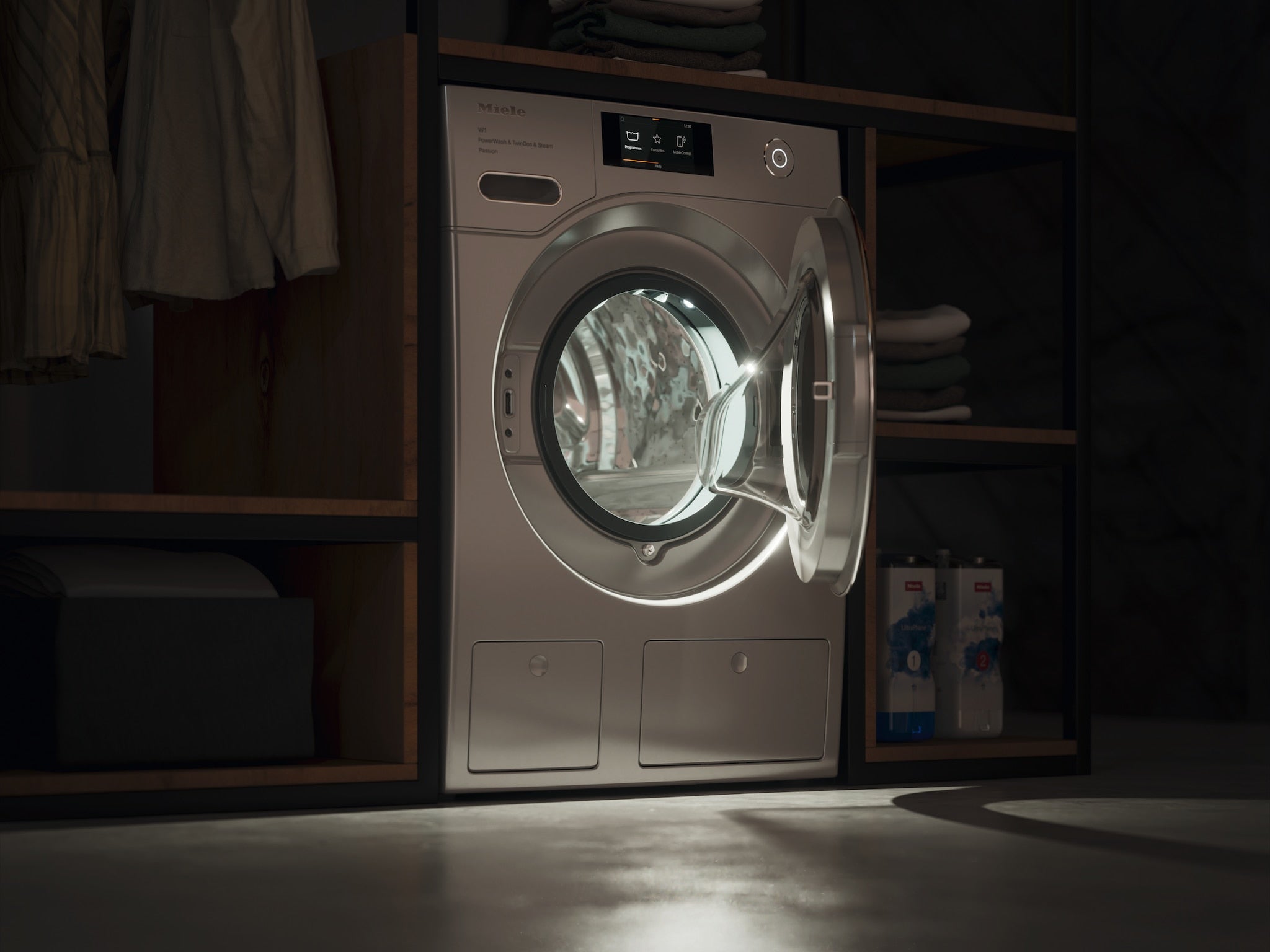 9kg Front-Load Washing Machine, 1600 rpm, Auto Detergent Dosing, Steam & WiFi, White