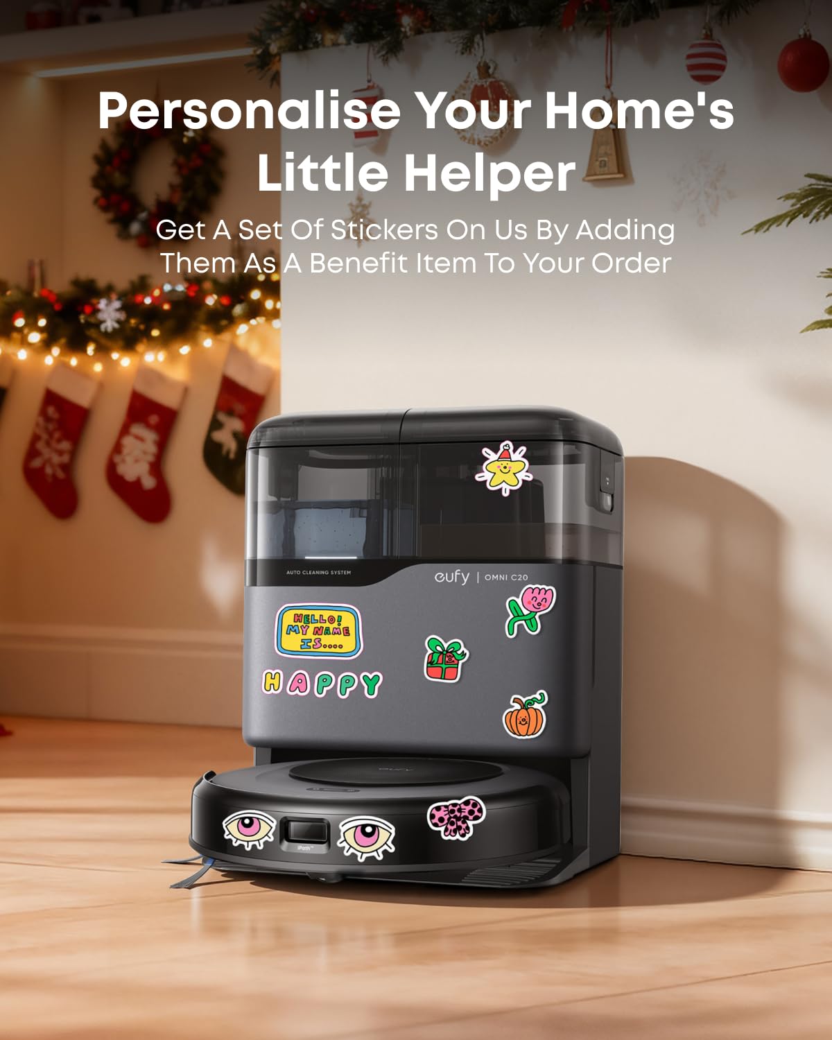 Omni C20 Robot Vacuum & Mop with All-in-One Station, 7000Pa, 3.35in Ultra-Slim, Self-Empty/Wash/Dry, Black (T2280)