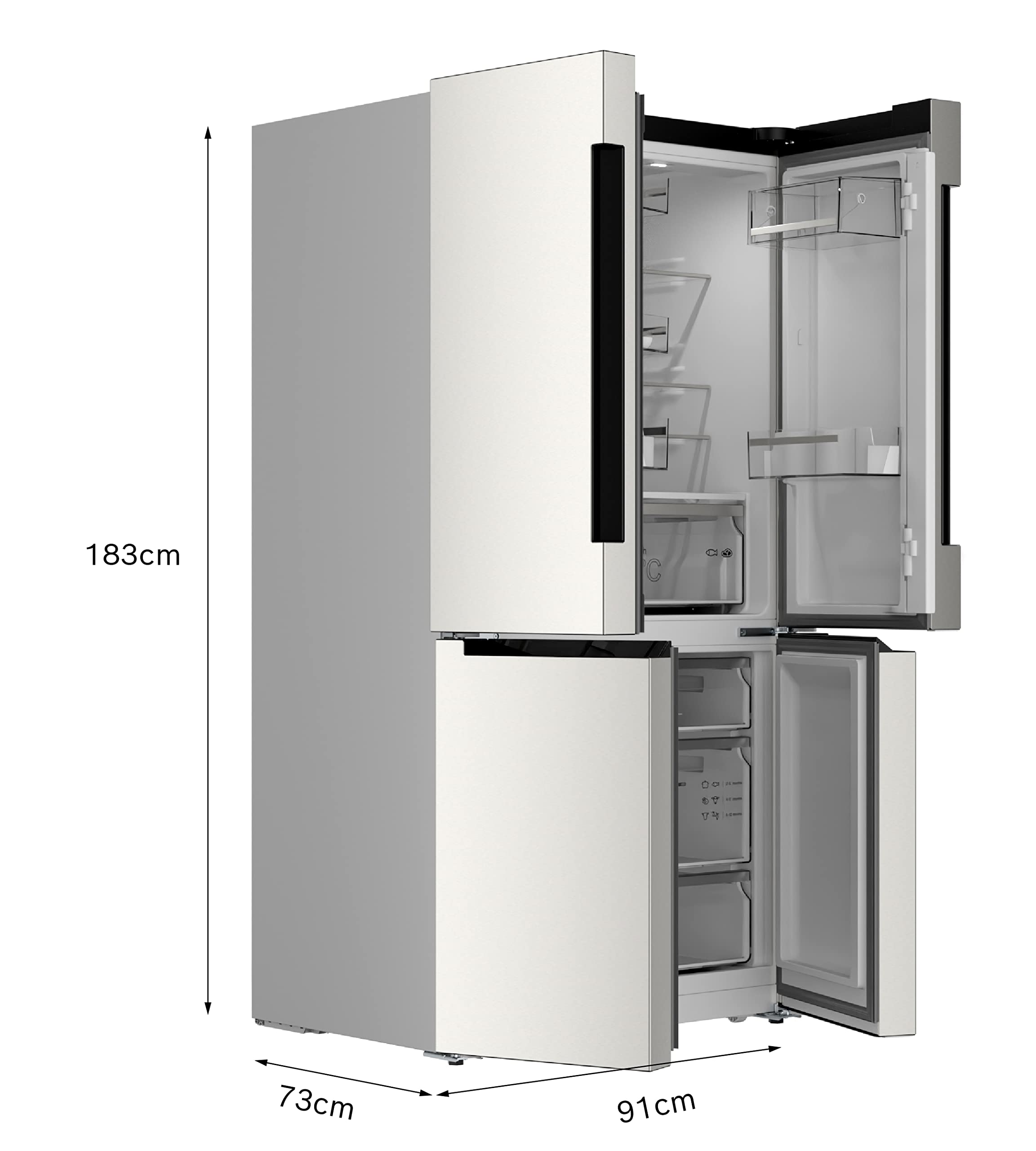 KFN96APEAG French Door Fridge Freezer, 605L, Total No Frost, Home Connect, 183 x 91 cm, Inox EasyClean, Freestanding, 4 Door