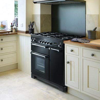 90cm Dual Fuel Range Cooker with Gas Hob & Electric Ovens – Black