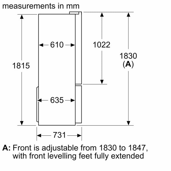 KFN96APEAG French Door Fridge Freezer, 605L, Total No Frost, Home Connect, 183 x 91 cm, Inox EasyClean, Freestanding, 4 Door