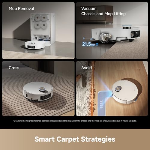 Robot Vacuum and Mop with Multi-Mop System, Up to 30,000Pa Suction, Obstacle Avoidance, Auto Empty & Mop Washing