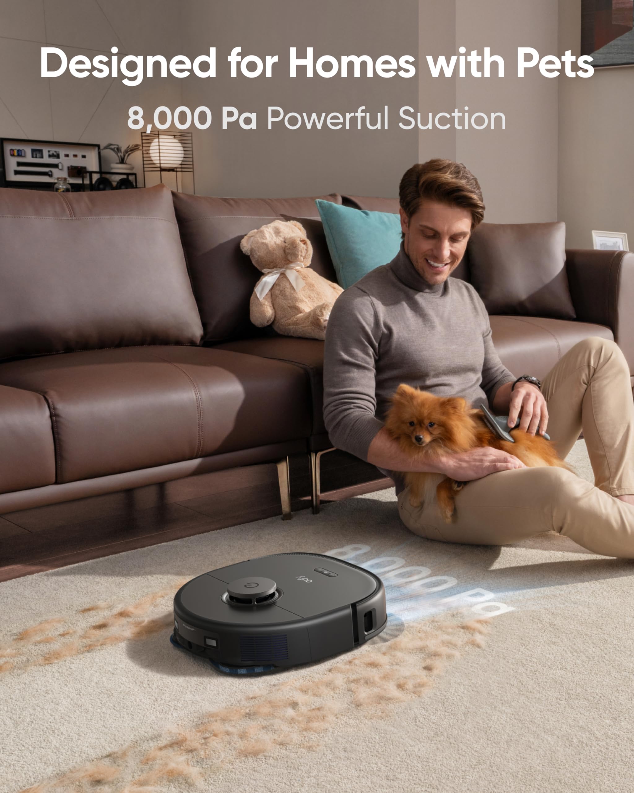 X10 Pro Omni Robot Vacuum & Mop with All-in-One Station, 8000Pa, Self-Empty, Mop Pad Self-Wash & 45°C Drying, Black (T2351)
