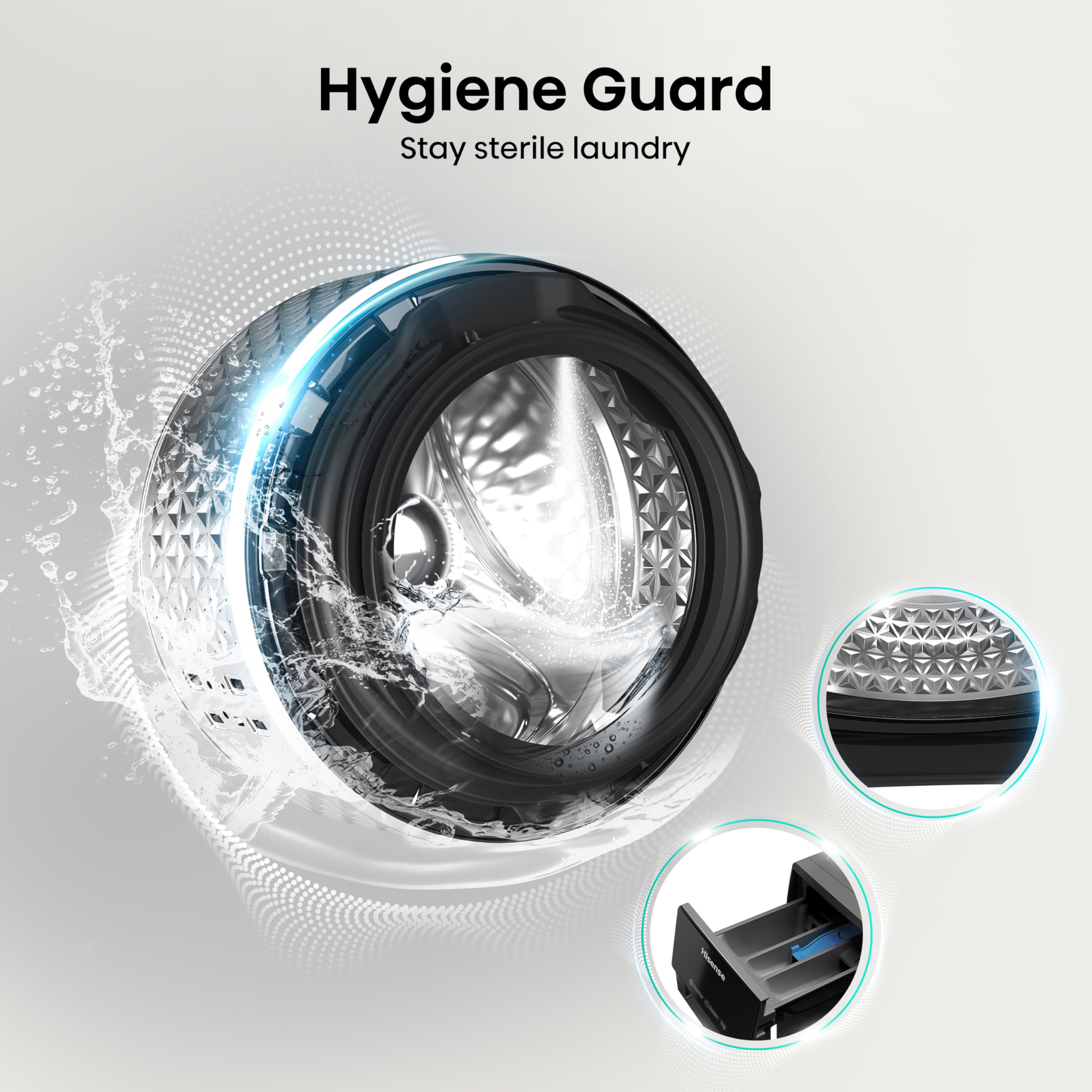 WD3S1043BB3 Washer Dryer, 10.5kg Wash, 6kg Dry, 1400rpm, Wi-Fi, Black