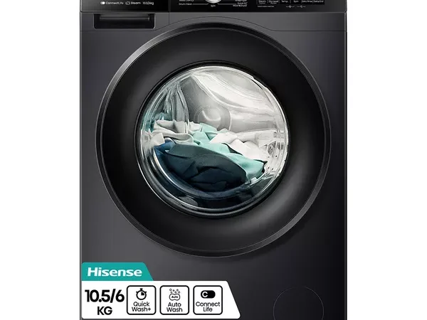 WD3S1043BB3 Washer Dryer, 10.5kg Wash, 6kg Dry, 1400rpm, Wi-Fi, Black