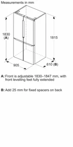 KFN96APEAG French Door Fridge Freezer, 605L, Total No Frost, Home Connect, 183 x 91 cm, Inox EasyClean, Freestanding, 4 Door - Image 3