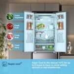 French Door Fridge Freezer, 485L Capacity, Total No Frost, Silver, 70cm Wide - Image 7