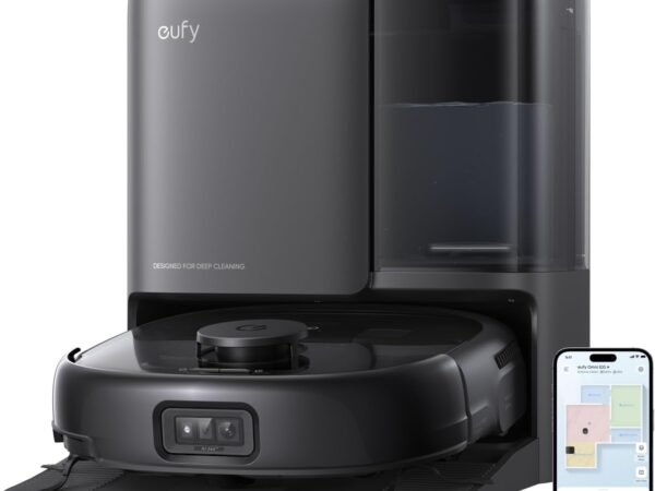 E25 Robot Vacuum & Mop with All-in-One Station, 20000Pa, HydroJet Mop System, Auto Mop Lift, Self-Empty/Wash/Dry, Black (T2353)