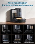 E25 Robot Vacuum & Mop with All-in-One Station, 20000Pa, HydroJet Mop System, Auto Mop Lift, Self-Empty/Wash/Dry, Black (T2353) - Image 2