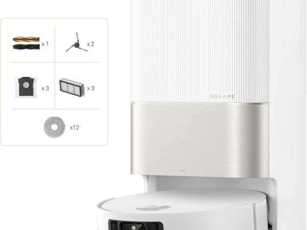 Dreame X50 Ultra Complete Robot Vacuum and Mop, 20,000Pa Suction, 6 cm Obstacle Clearance, Hot Water Mop Cleaning, White