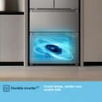 French Door Fridge Freezer, 485L Capacity, Total No Frost, Silver, 70cm Wide - Image 2